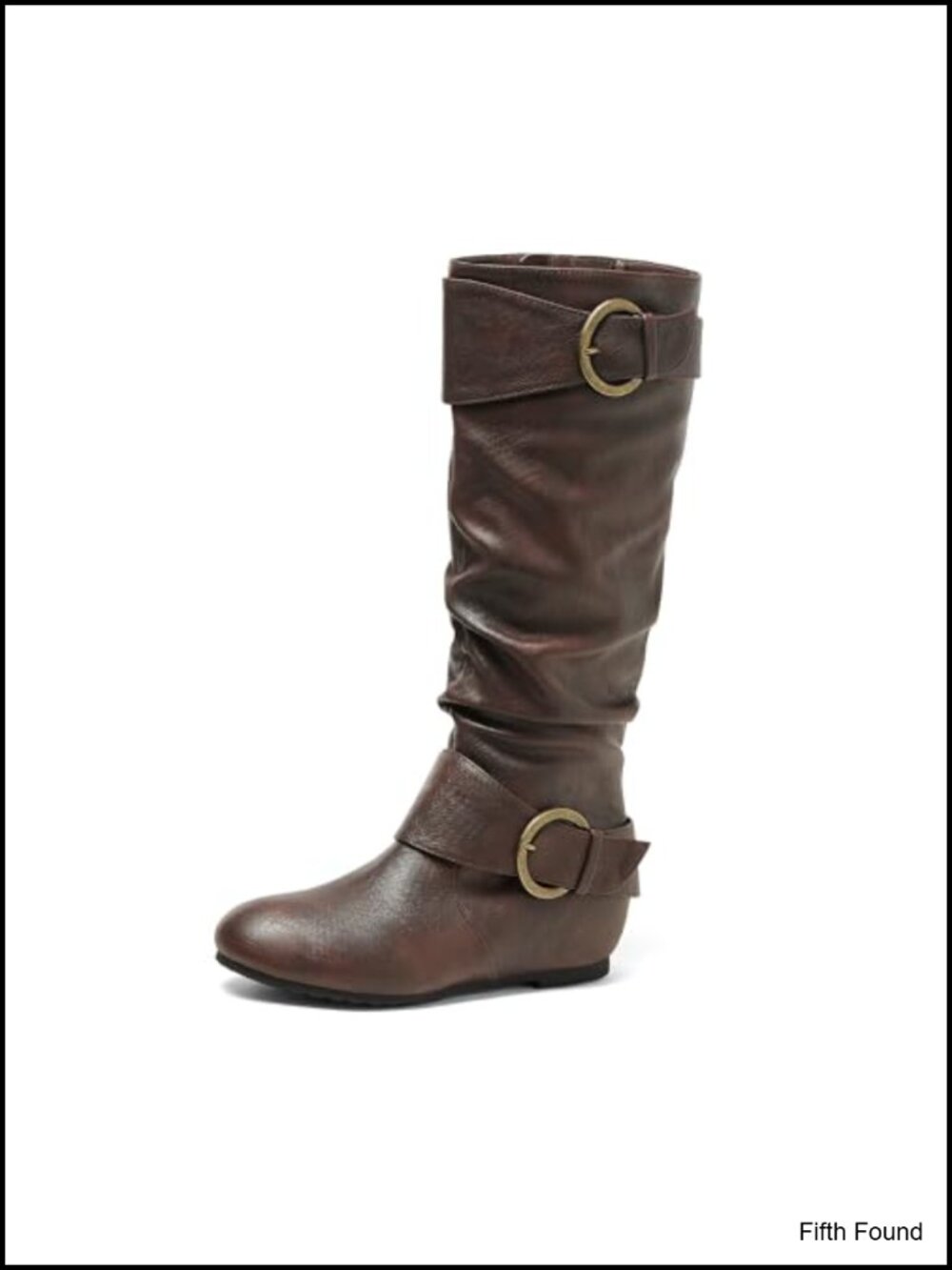Women's Knee High Faux Leather Wedge Boots with Faux Fur Lining